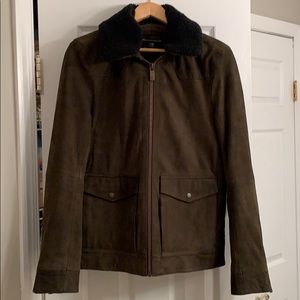 Scotch & Soda Nubuck Jacket with Teddy Collar